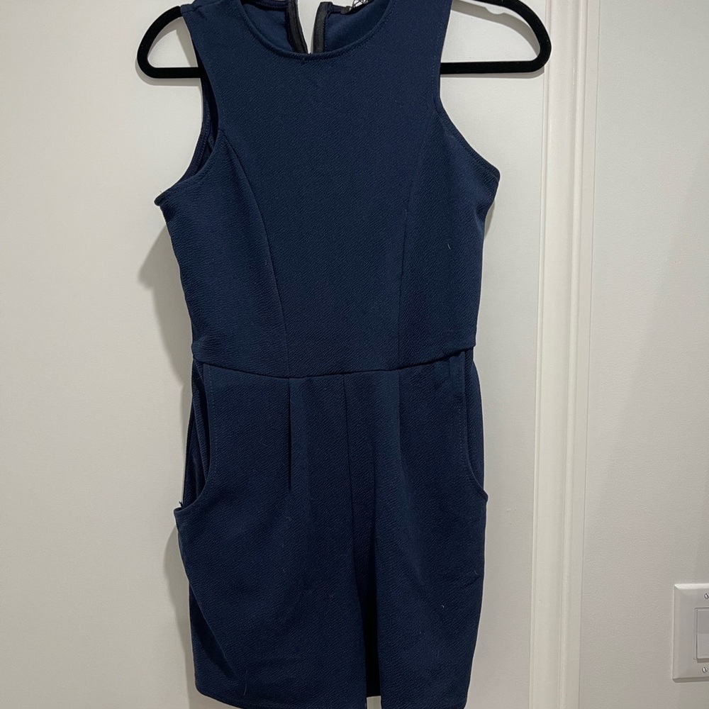 Vintage Elegant Navy Blue Sleeveless romper size 10